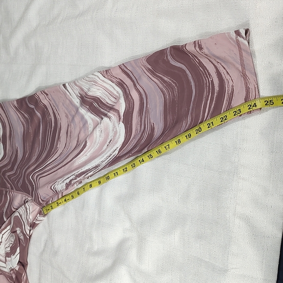 Lavender Mauve and White Marble Walk Pop Athletic Walking Leggings Size X-Large - Picture 5 of 7